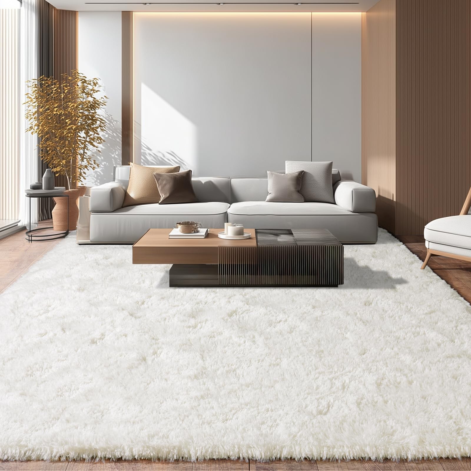 8×10 Area Rugs for Living Room, Ultra Soft Fluffy Shag Floor Carpet, Modern I…