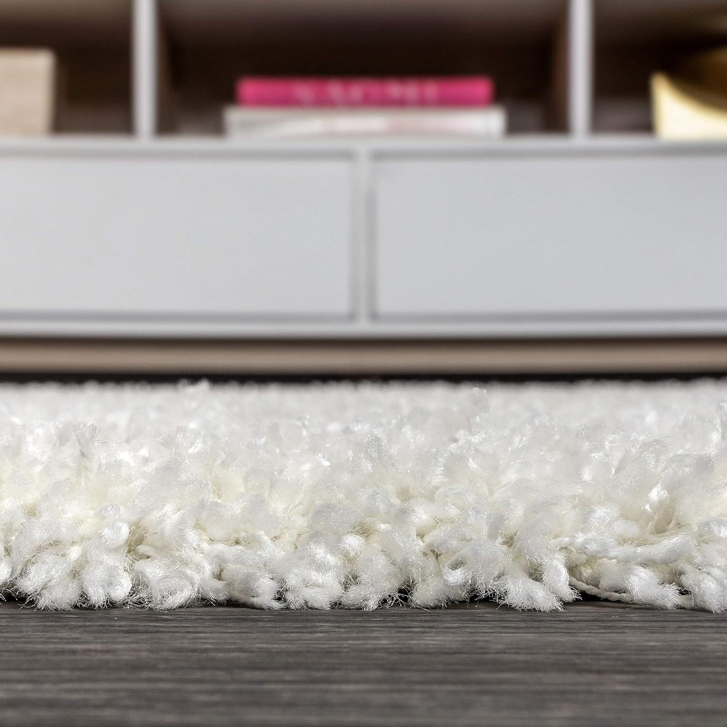 Mercer Shag Plush White Area Rug 8×10 – Modern, Easy-Clean, Pet Friendly