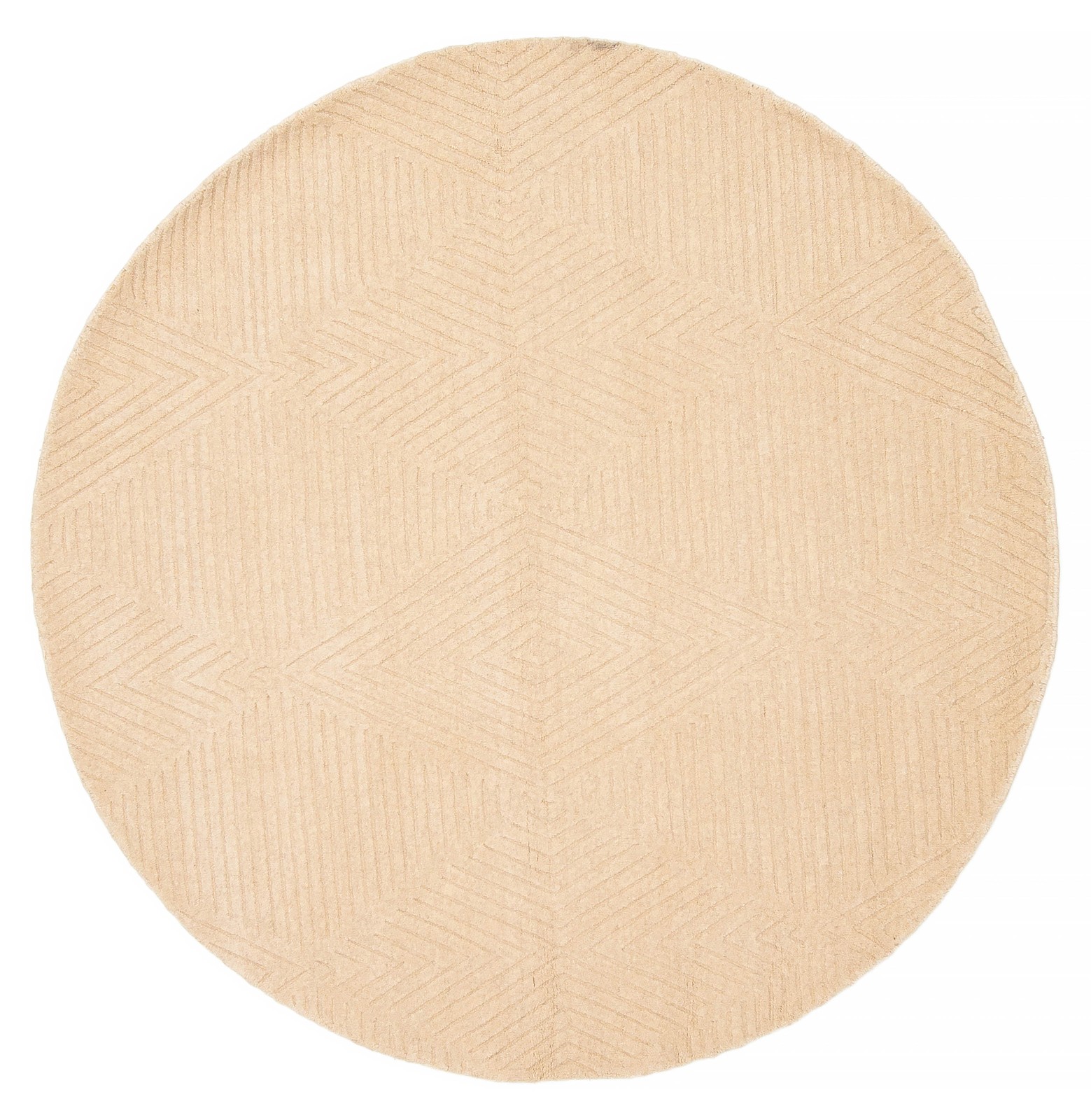 Traditional Hand loomed Area Rug 5’4″ x 5’4″ Beige Oriental Carpet