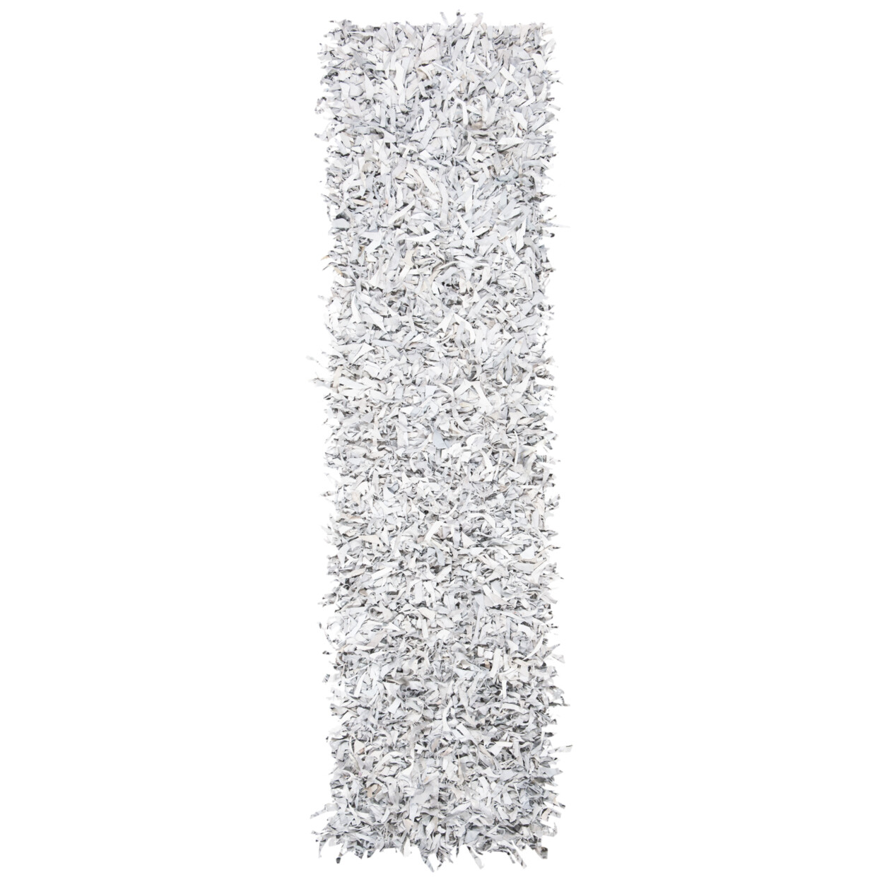 SAFAVIEH Leather Shag LSG601C Grey / White Rug