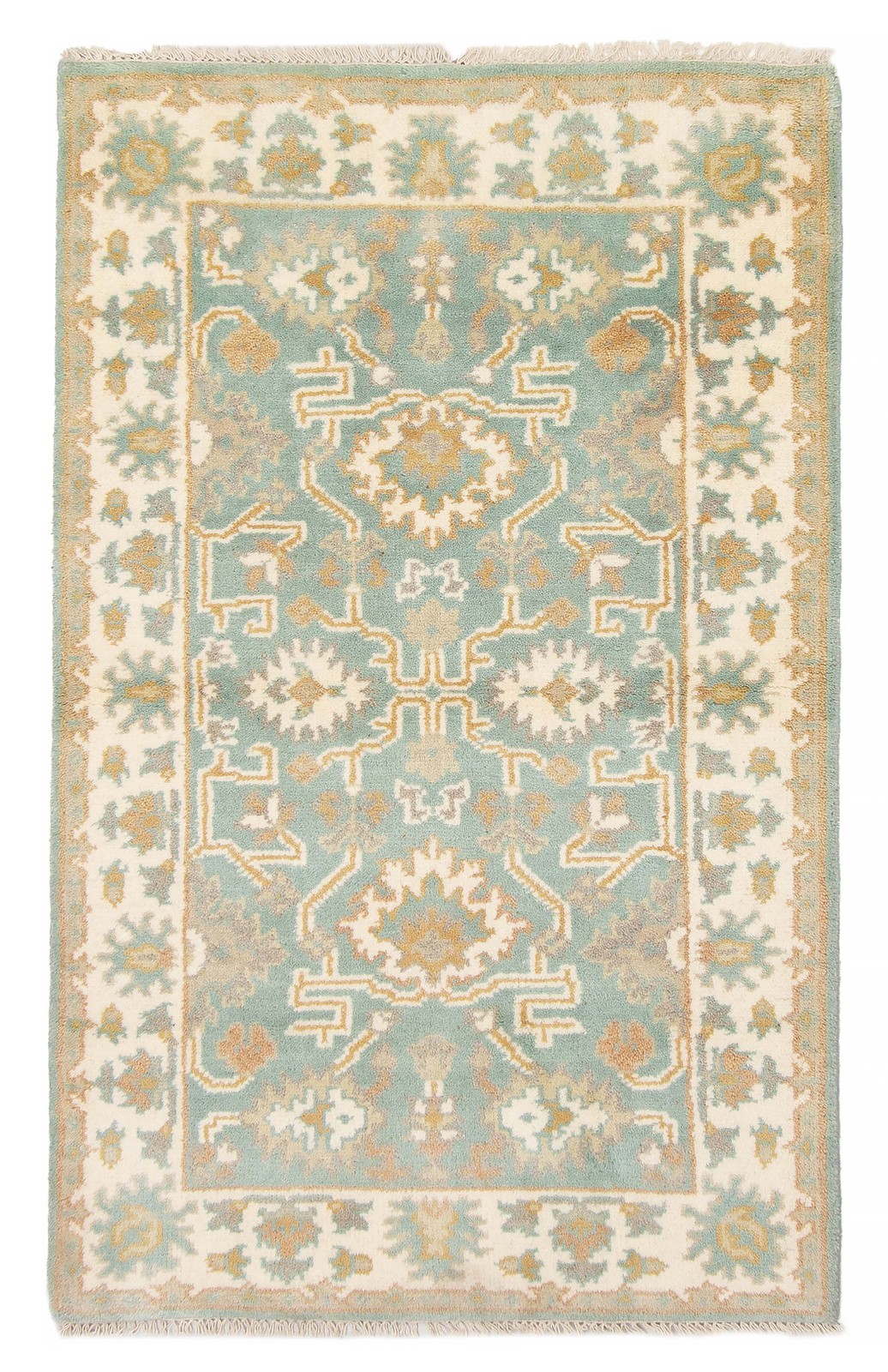 Traditional Grey Hand-knotted Area Rug 3’1″ x 5’0″ Oriental Wool Carpet