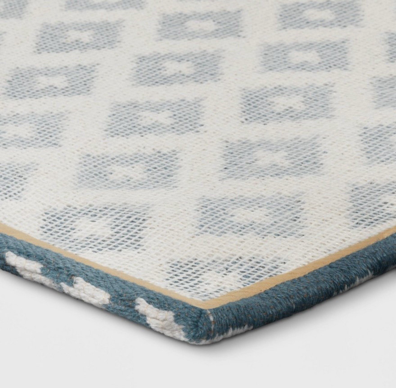 Threshold Accent Rug 24” X 36” Blue Diamond Woven Scatter Flat Pile Home Decor