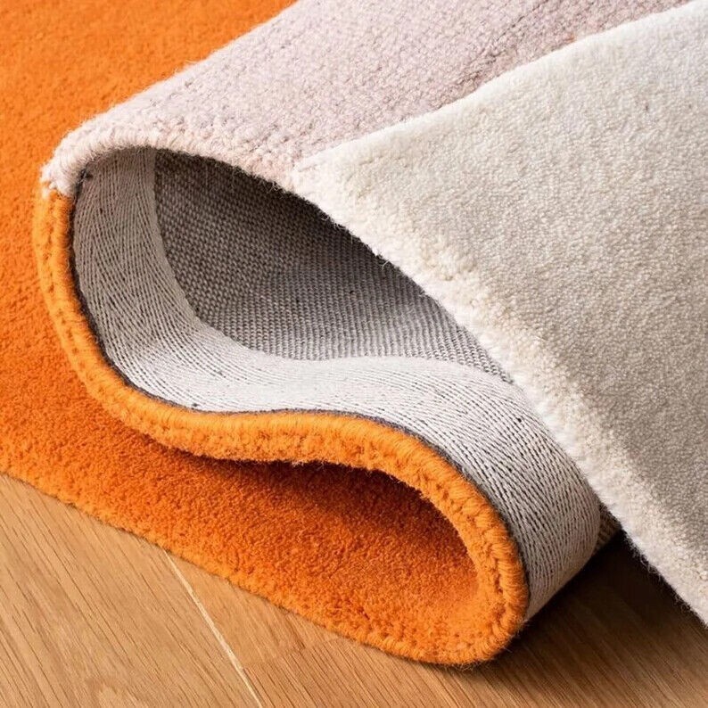 Modern Tufted Wool Area Rug | Orange Wool area Rugs | Designer wool area Rug AX5
