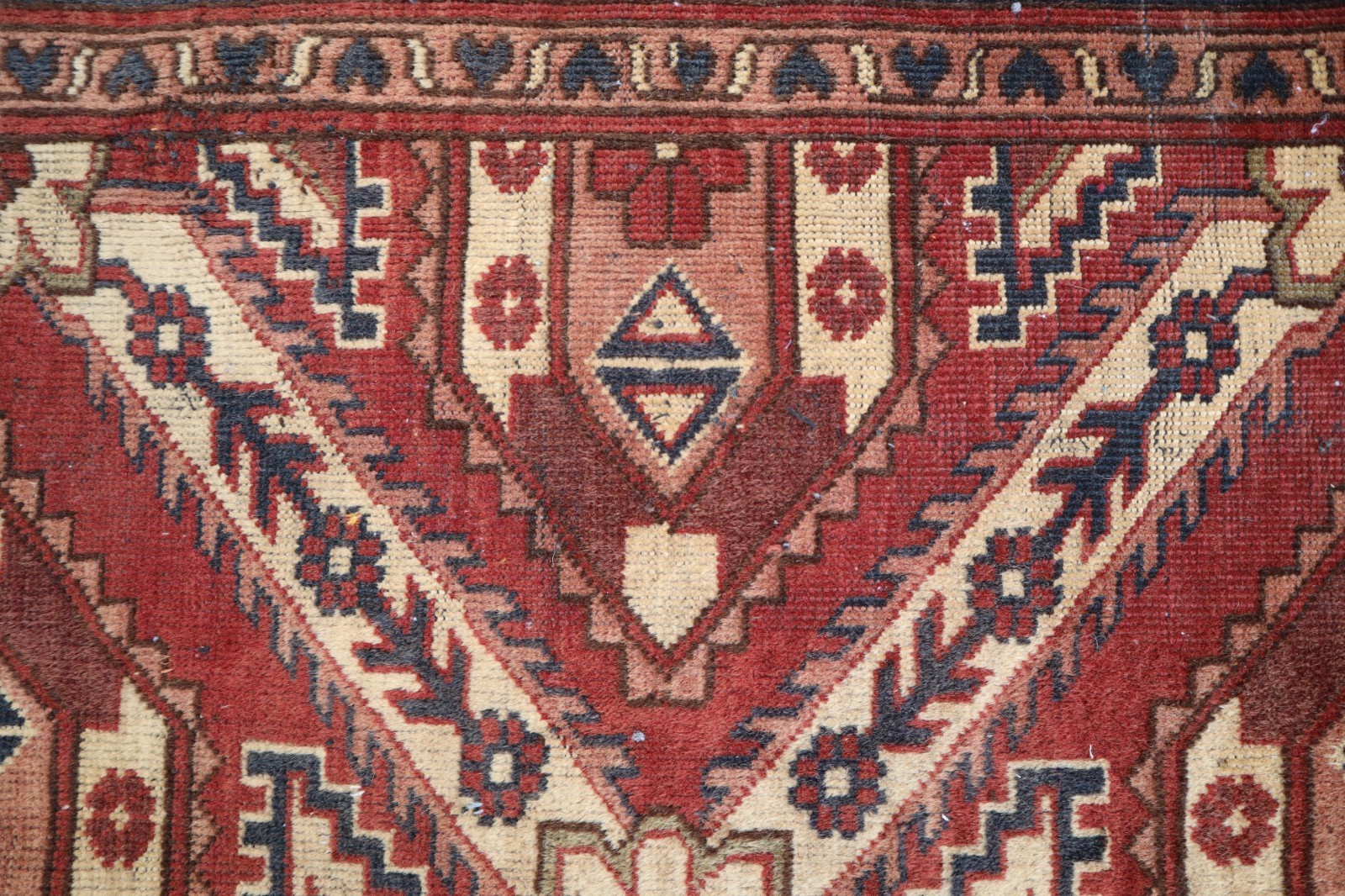 2’0x6’7 ft- Red Beige Turkman Tribal Handmade Rug- Kitchen Rug 2×7 Entryway Rug