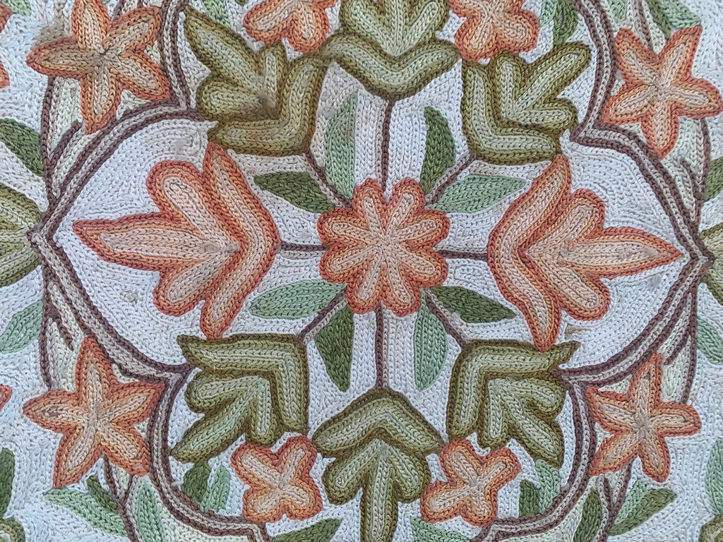 Vintage French Style Aubusson Medallion Design Chain stitch Rug 2x3ft Free Ship