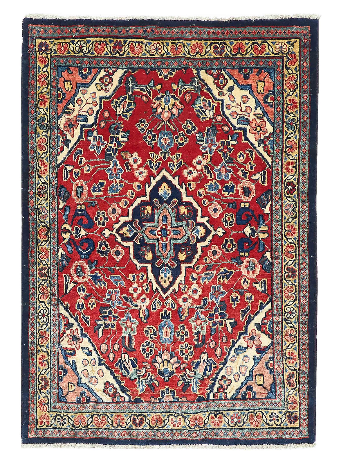 Traditional Vintage Hand-Knotted Oriental Carpet 3’5″ x 4’10” Wool Area Rug