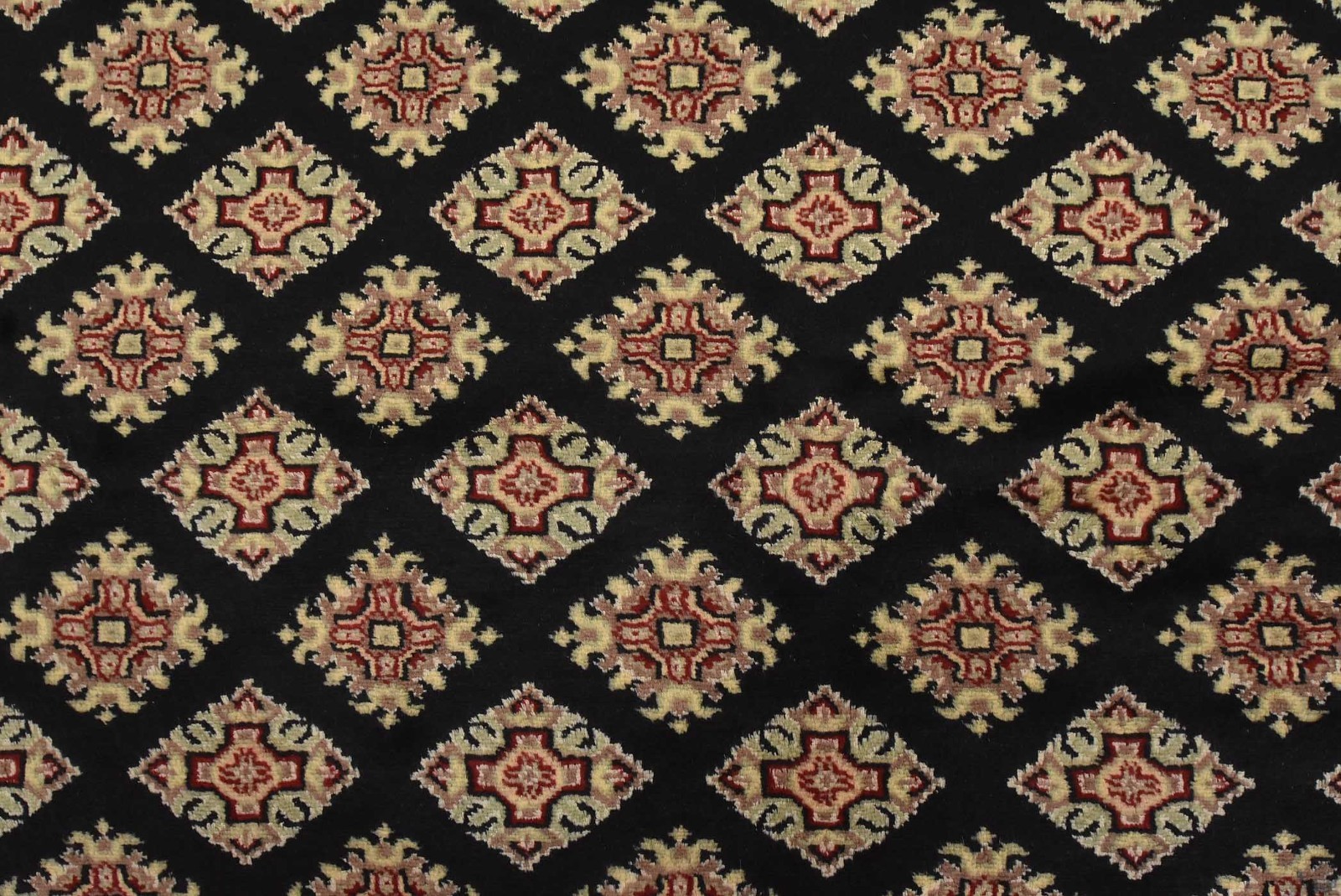 Bokhara Jaldar Rug 6′ x 9’3” Black Wool Tribal Hand-Knotted Oriental Carpet
