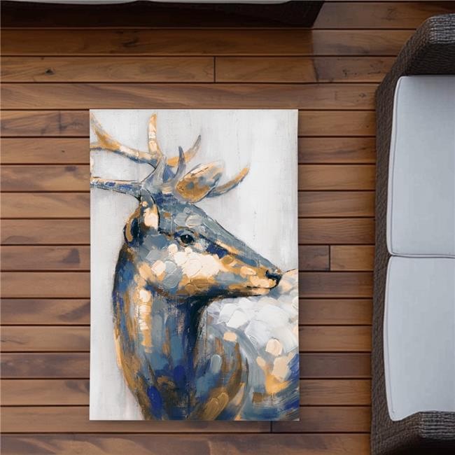 2×3 ft. Golden Deer – Gold Bedroom Outdoor Area Rug for Home Decor – Rectangle
