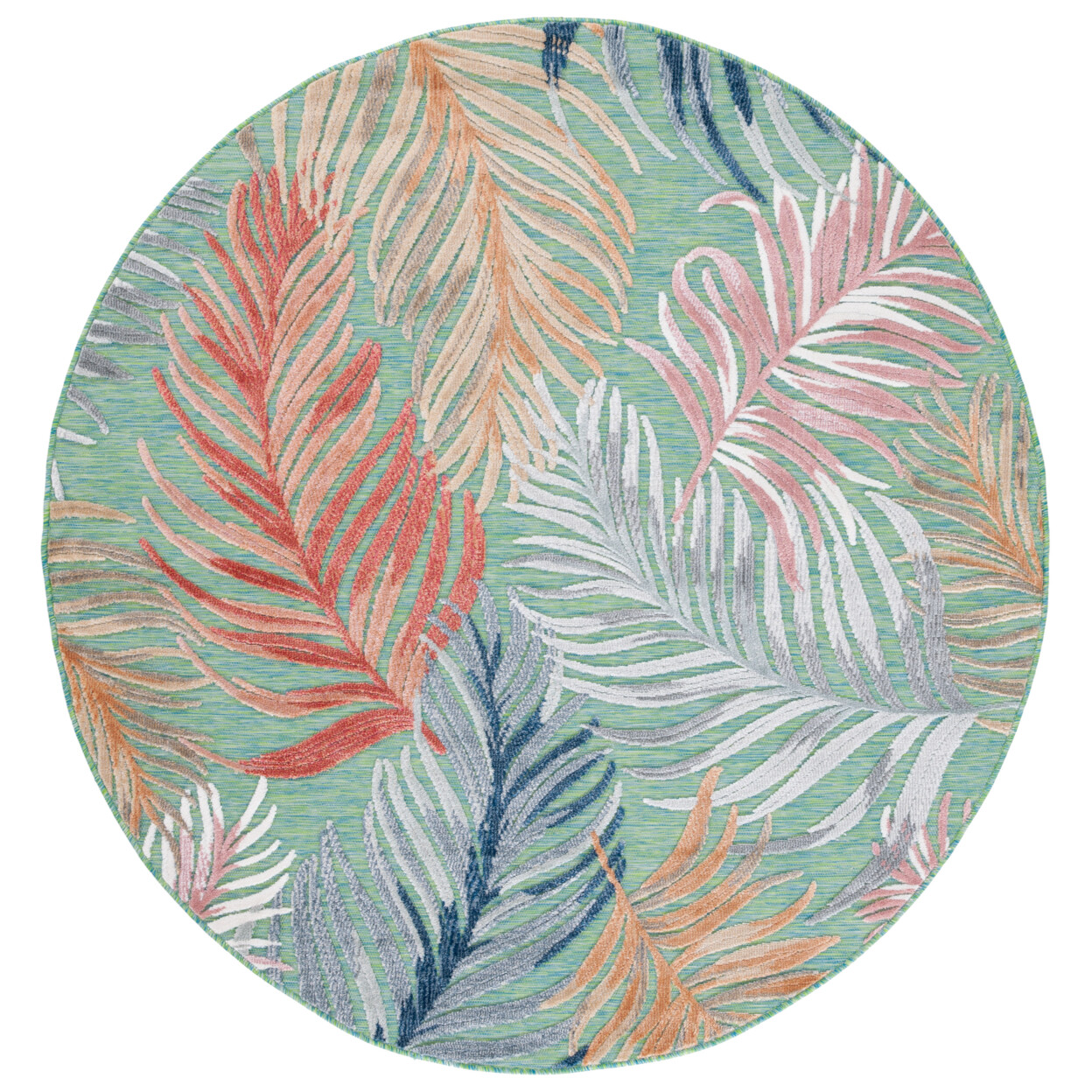 SAFAVIEH Outdoor CBN445Y Cabana Collection Green / Rust Rug