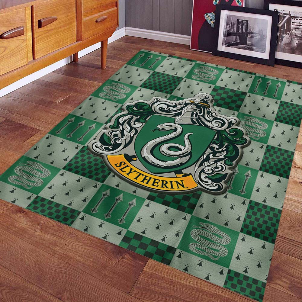 Slytherin Harry Potter Rug Green Magic Carpet for Fantasy Room Decoration