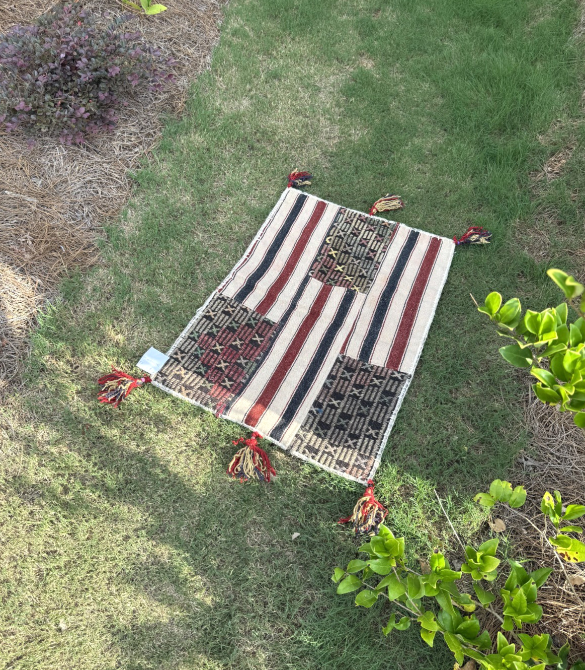 Rustic Cabin Style Anatolian Patchwork Kilim Rug – Boho Farmhouse Cabin Decor
