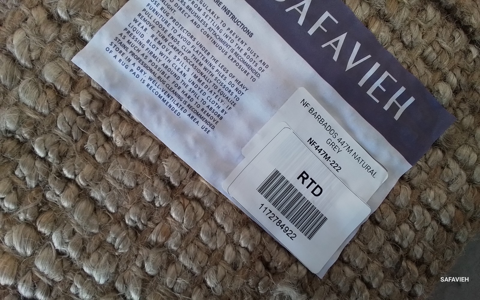 NATURAL / GREY 2′-6″ x 22′-0″ Flaw in Rug, Reduced Price 1172784922 NF447M-222
