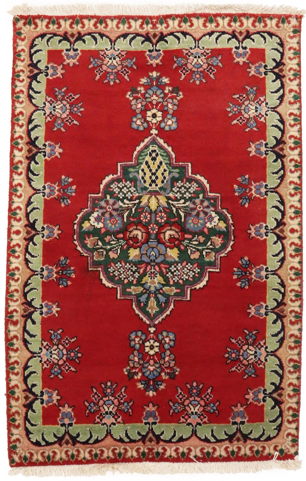 Hand-Knotted Vintage Medallion Floral Oriental Rug Small Decor Carpet 3X4’6 ft