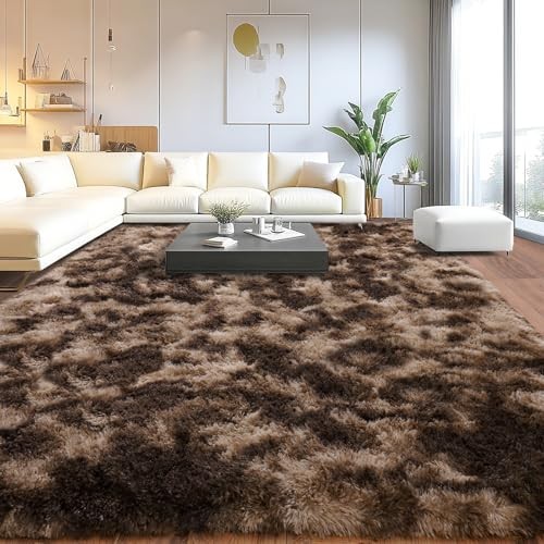 Extra Large Plush Rug High Pile Fluffy Rug for Living Room, Big Plush Non-Skid