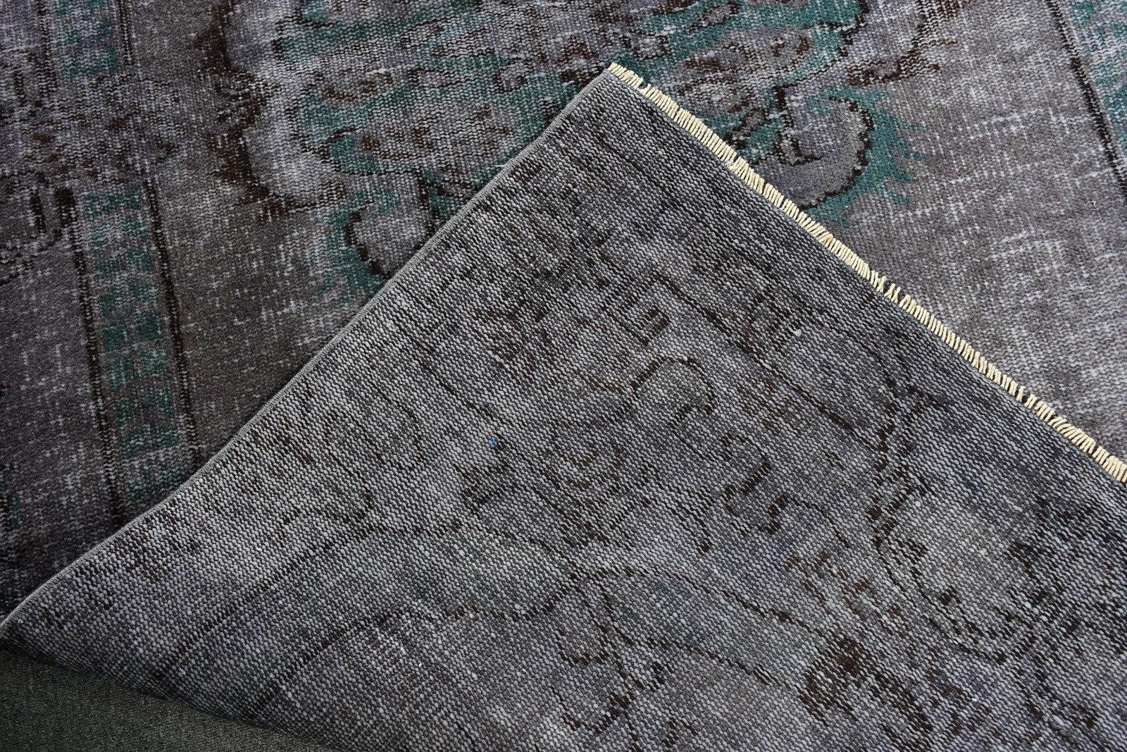 4,1×8,5 ft Turkish Rug, Gray Plants & trees Vintage Wool Rug