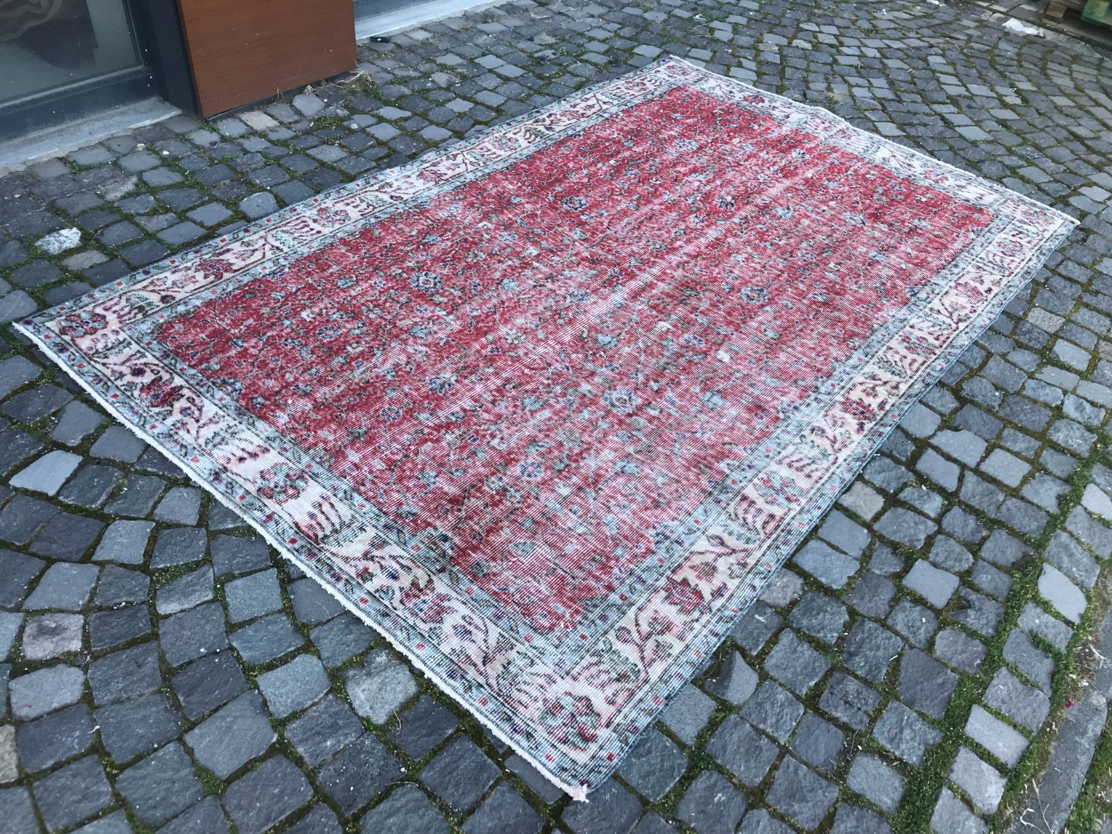 Turkish Vintage Rug, Handmade Wool Rug, Bohemian Large Rug, 5,6 x 8,8 ft