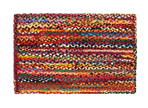 Cotton Chindi Braid Rag Rug Boho Farmhouse Rustic Area Accent Throw Rug Handwove