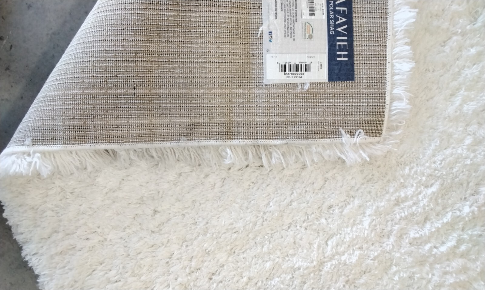 WHITE 5′-1″ X 5′-1″ Square Flaw in Rug, Reduced Price 1172715746 PSG800B-5SQ