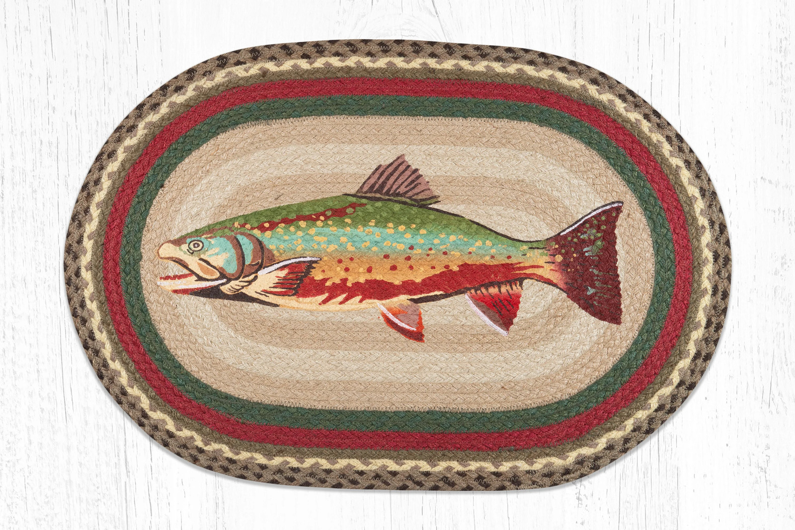 Earth Rugs OP-244 Trout Oval Patch 20″ x 30″