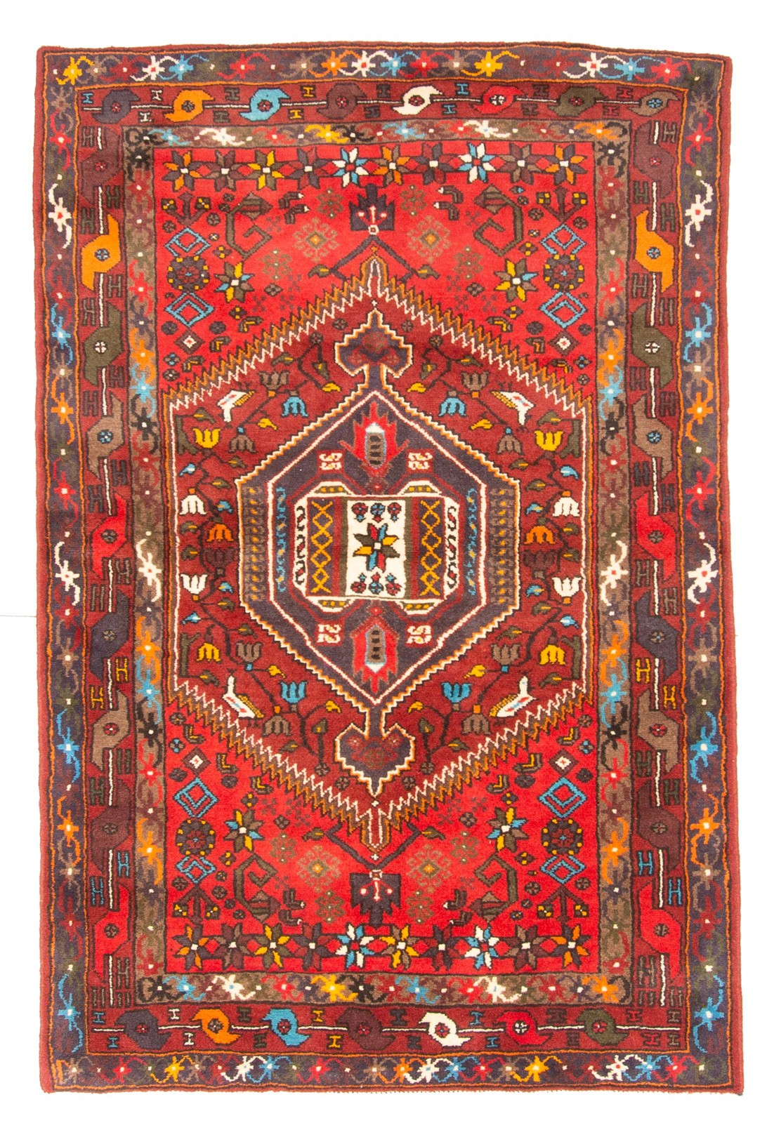 Vintage Hand-Knotted Area Rug 4’1″ x 6’1″ Traditional Wool Carpet