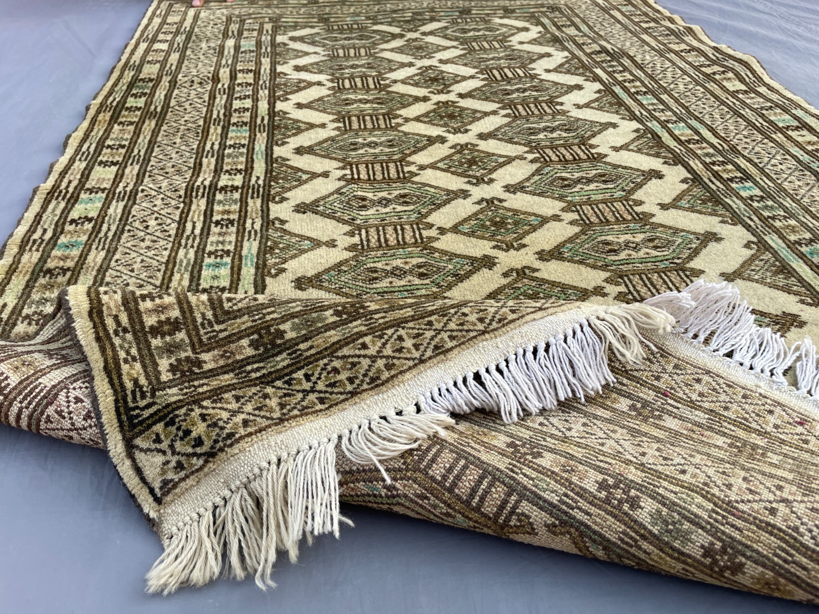 3×4 Rustic Afghan Baluchi Wool Rug Handmade Tribal Geometric Carpet Boho Decor