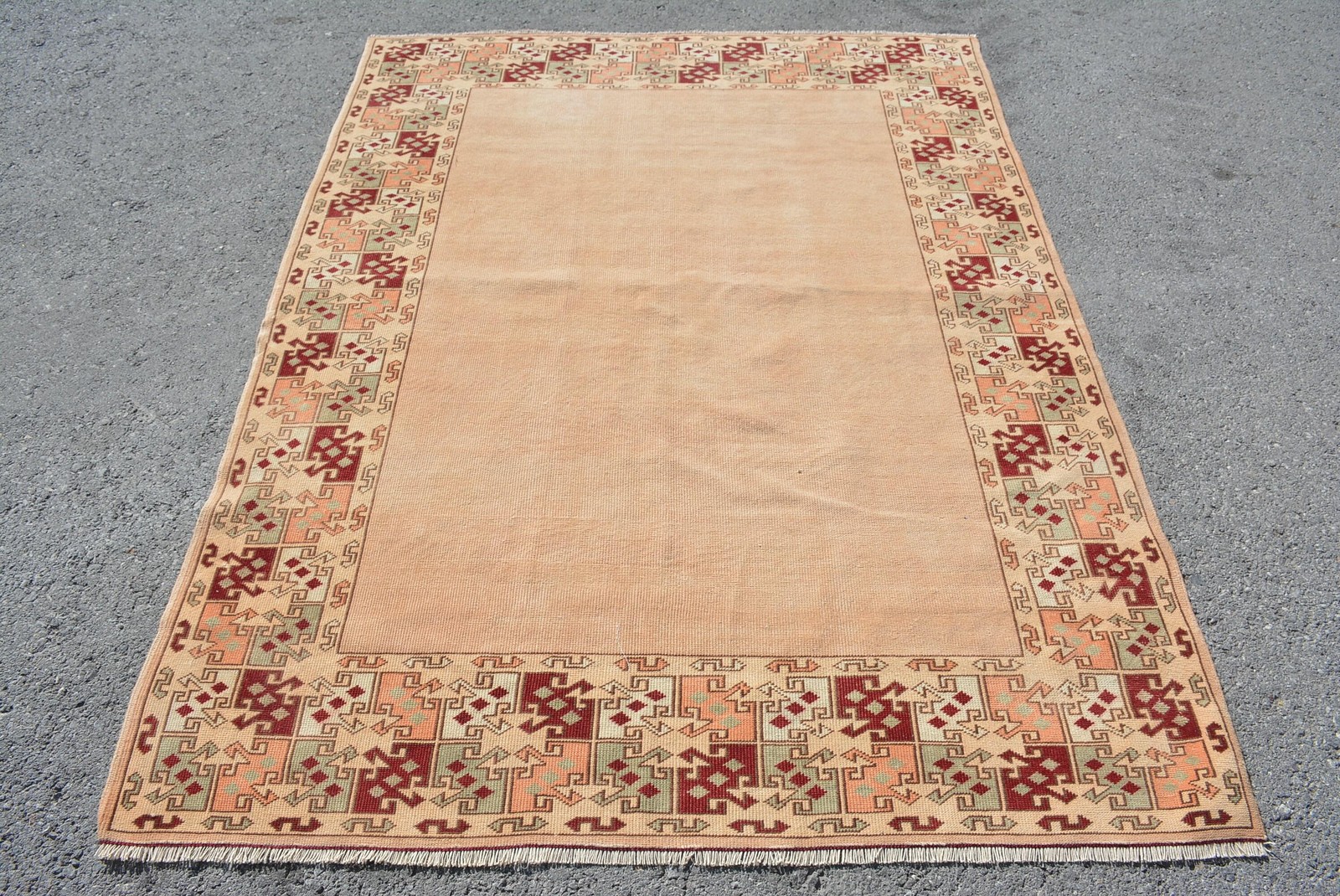 5×6,8 ft Turkish Vintage Rug, Area Rug, Brown Wool Rug