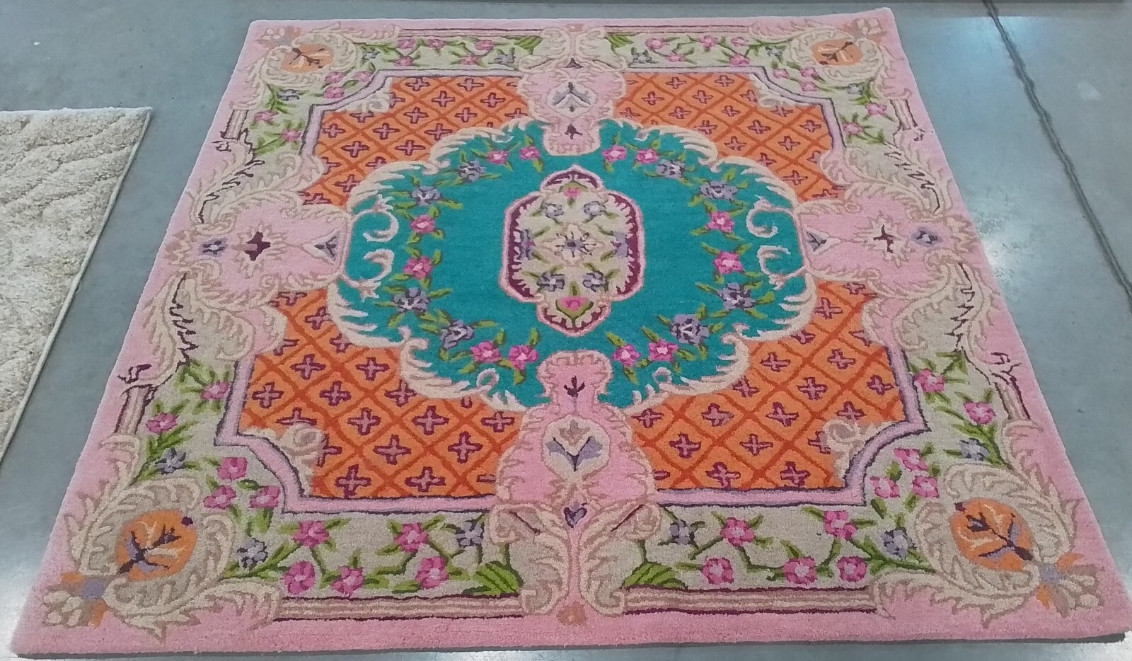 BLUE / PINK 5′-0″ x 5′-0″ Hole in Rug, Reduced Price 1172769535 BLG535M-5SQ