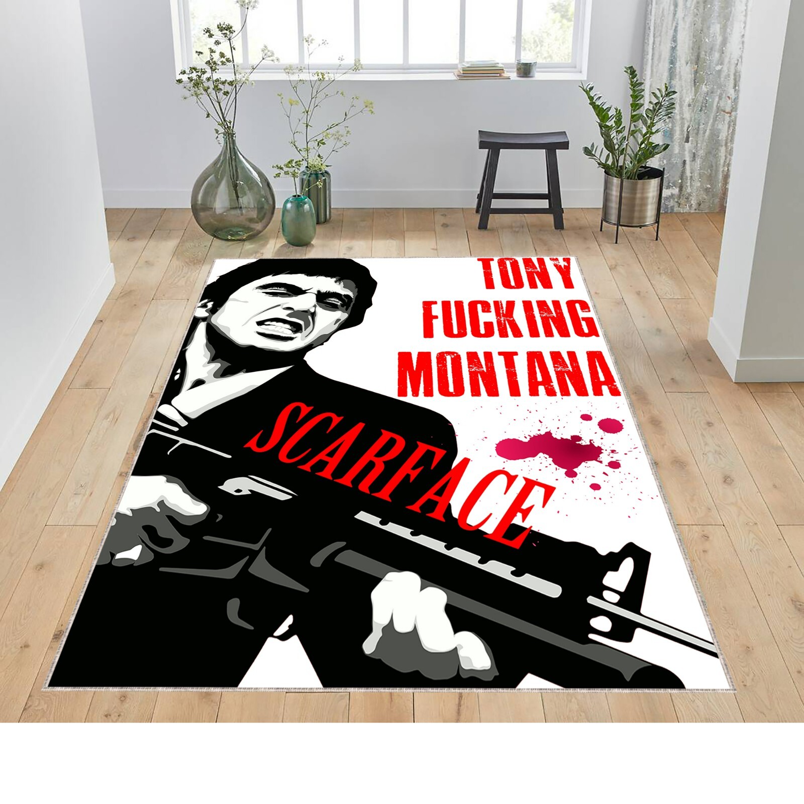 Scarface, Scarface Alfa Letra, Rug for Living Room, Charming Scarface, Living Ro