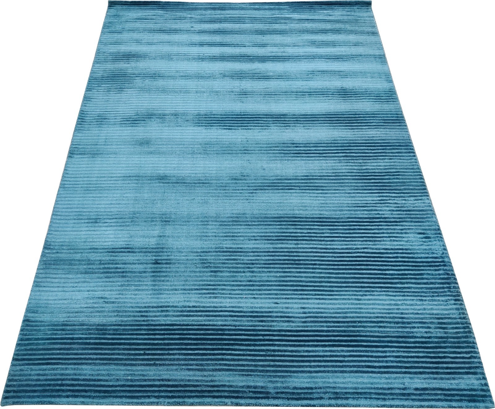 Teal 6 x 8 ft Handmade Area Rug for Living Room 100% Viscose Modern Handloom