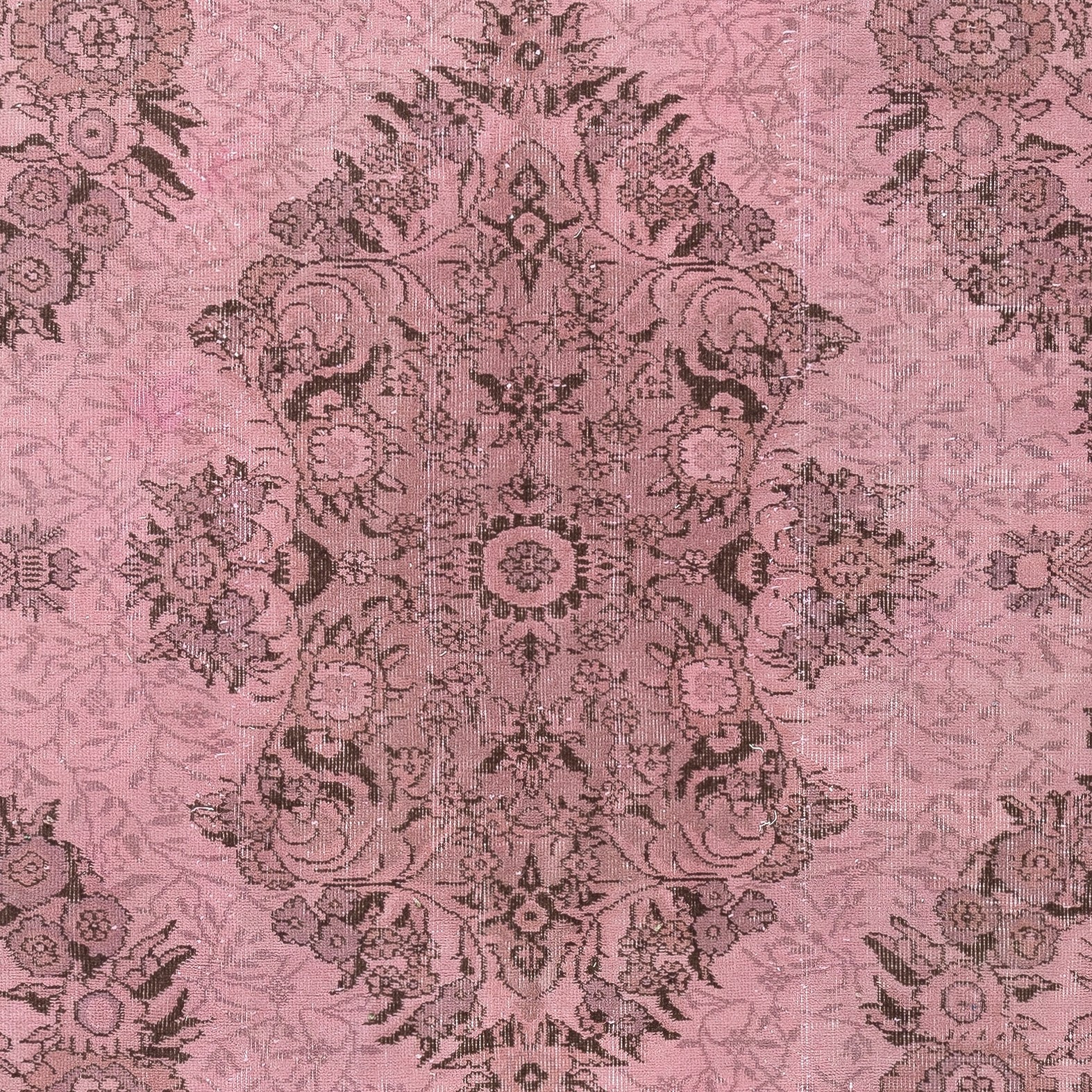 6.4×9.4 Ft Pink Area Rug for Modern Interiors, Hand-Knotted in Turkey