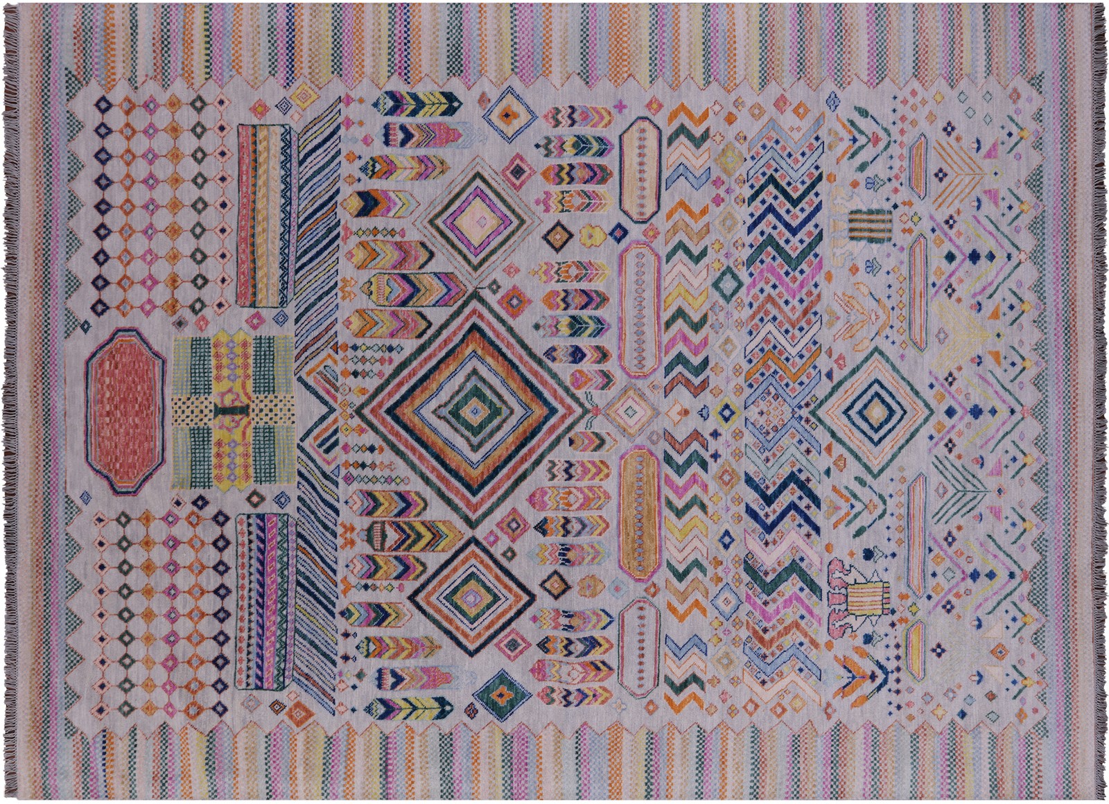 10′ 2″ X 13′ 11″ Moroccan Handmade Wool Rug – Q22290