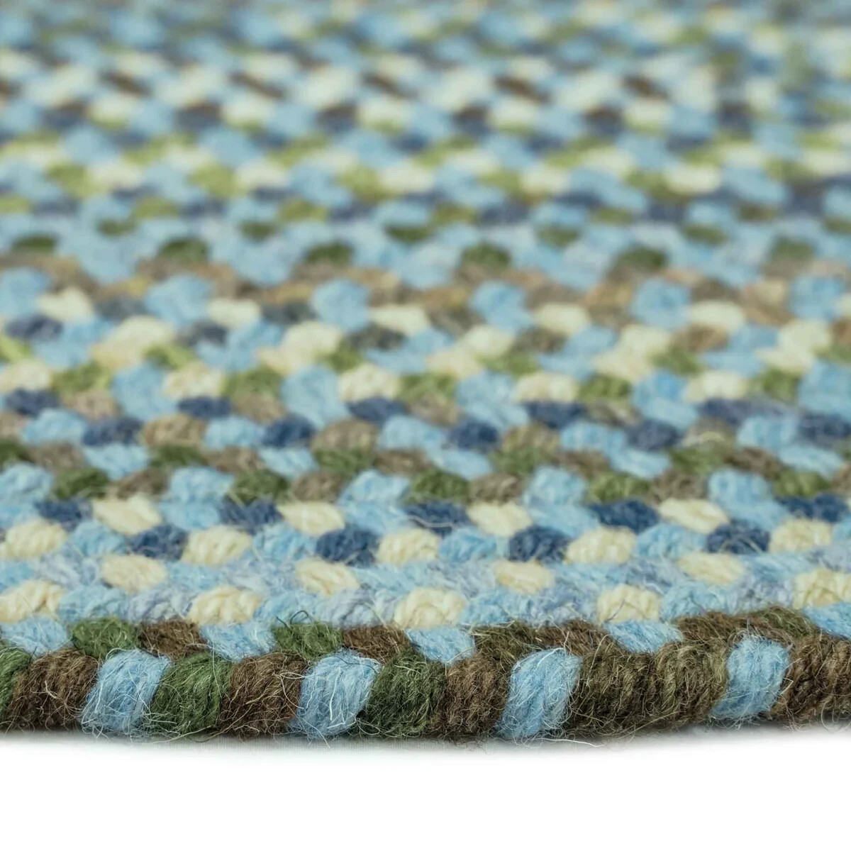 Capel Rugs Manchester Wool Country Home Braided Area Rug Sky Blue Multi 400