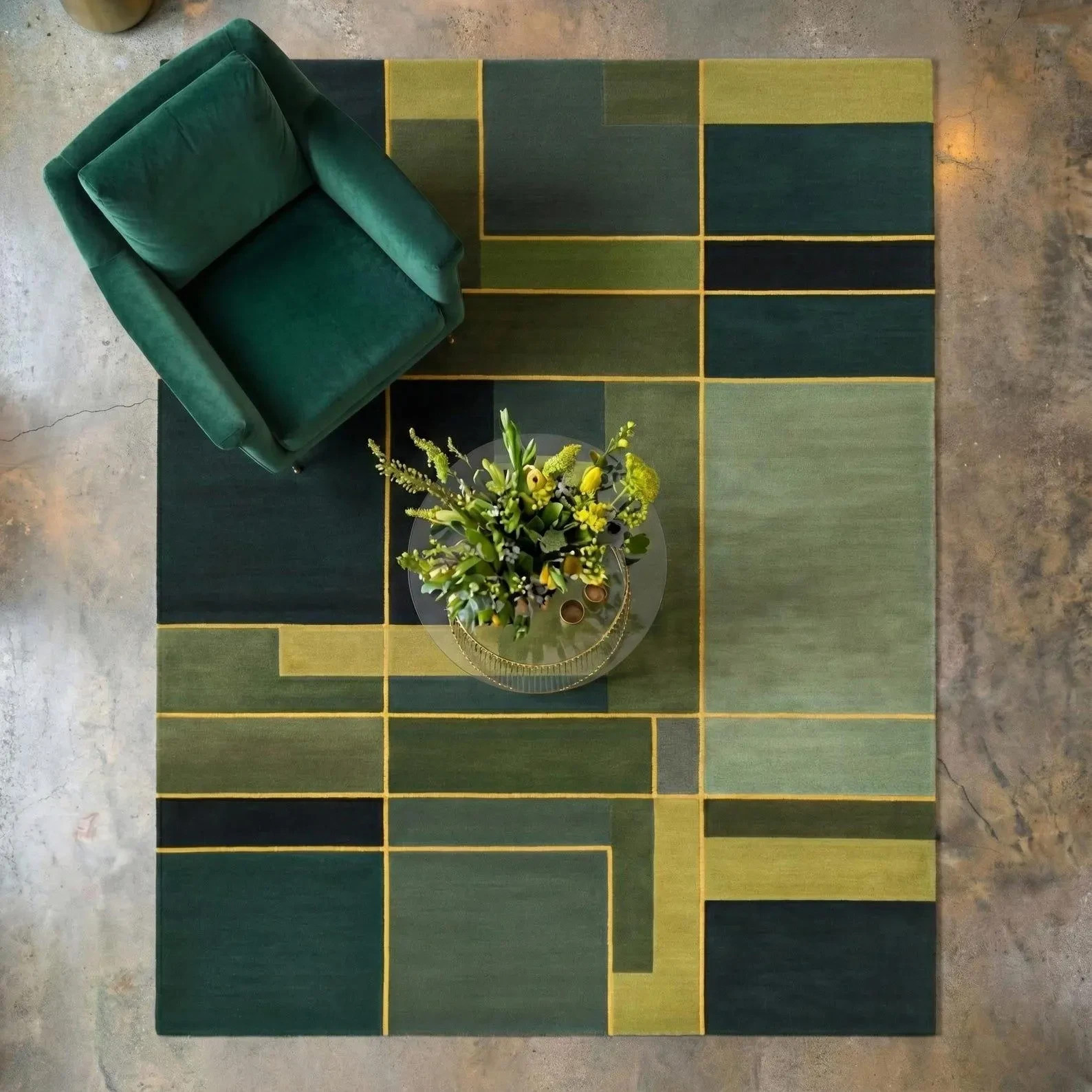 Hand-Tufted Wool Rug Geometric Modern Design For Living Room Carpet Rug Sale