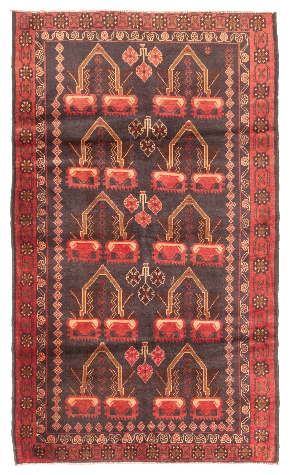 Vintage Hand-Knotted Area Rug 3’7″ x 6’0″ Traditional Oriental Wool Carpet
