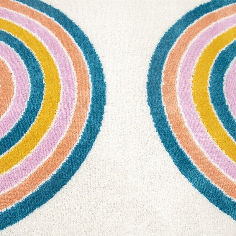 Rainbow Arches Indoor Rug Stain Fade Resistant Soft Durable High Traffic Ivory