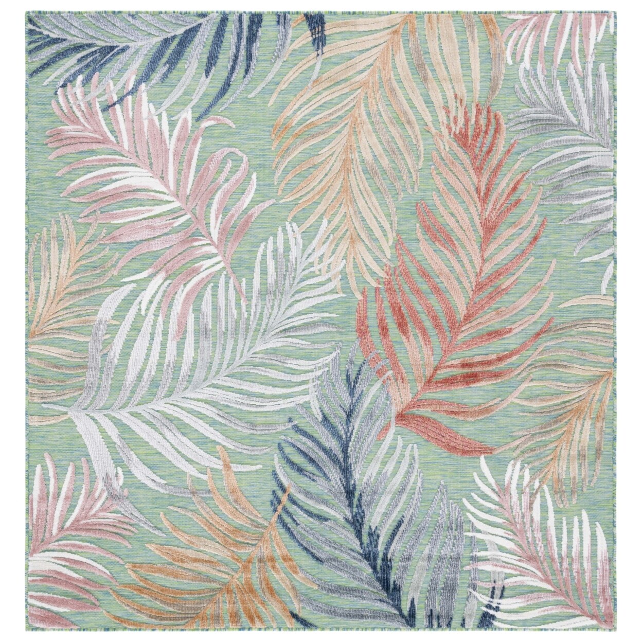 SAFAVIEH Outdoor CBN445Y Cabana Collection Green / Rust Rug