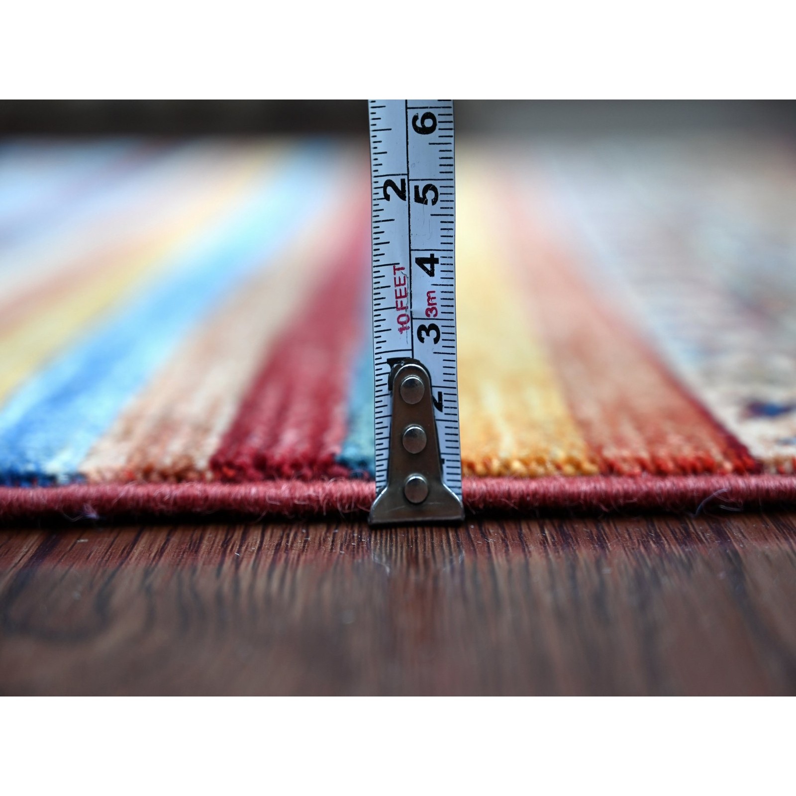 2’6″x6’7″ Colorful Super Kazak Khorjin Design Hand Knotted Wool Runner Rug 21413