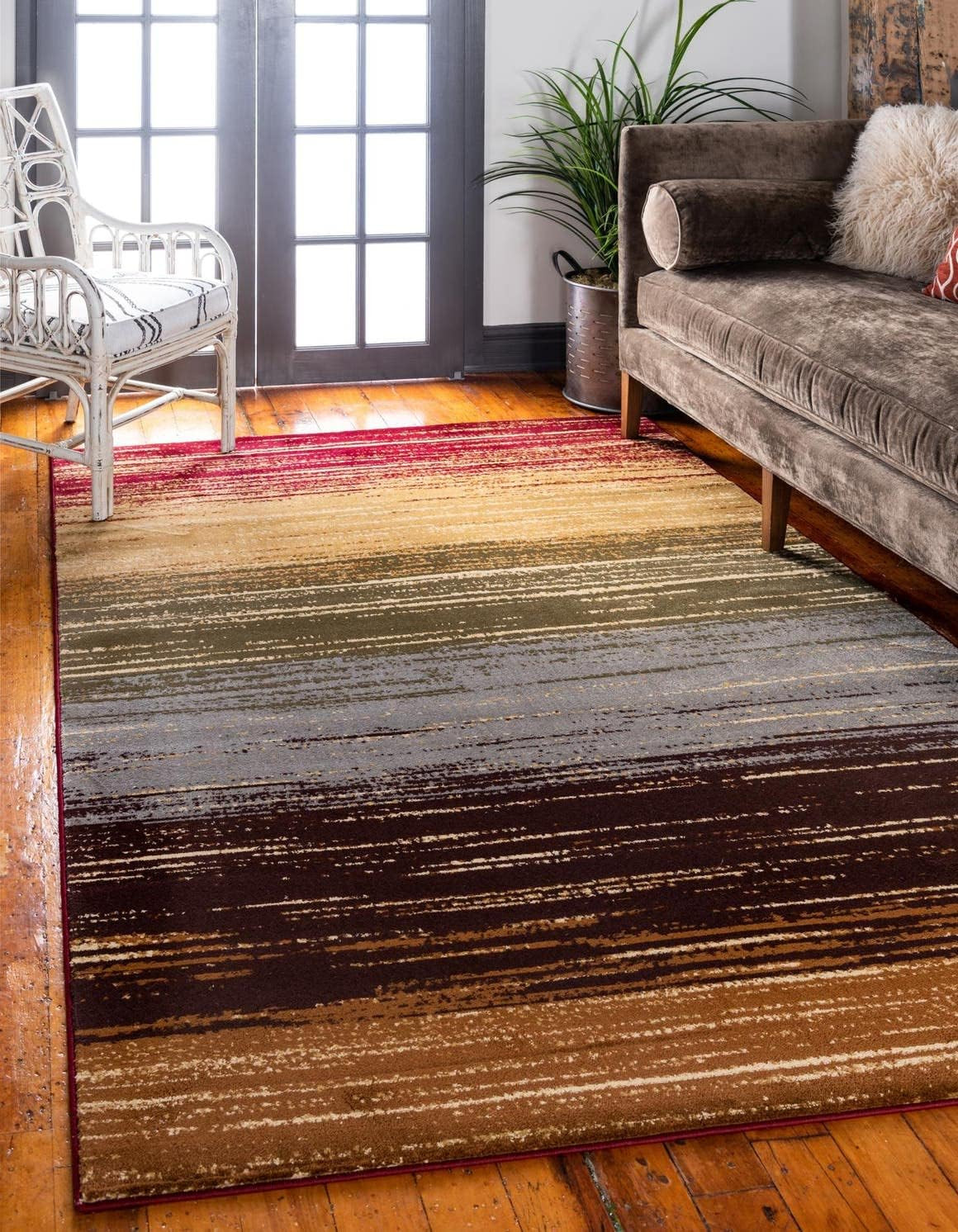 Mundo Nova Barista Collection Area Rug – Beige/Blue 7’1″ x 10′ Rectangle