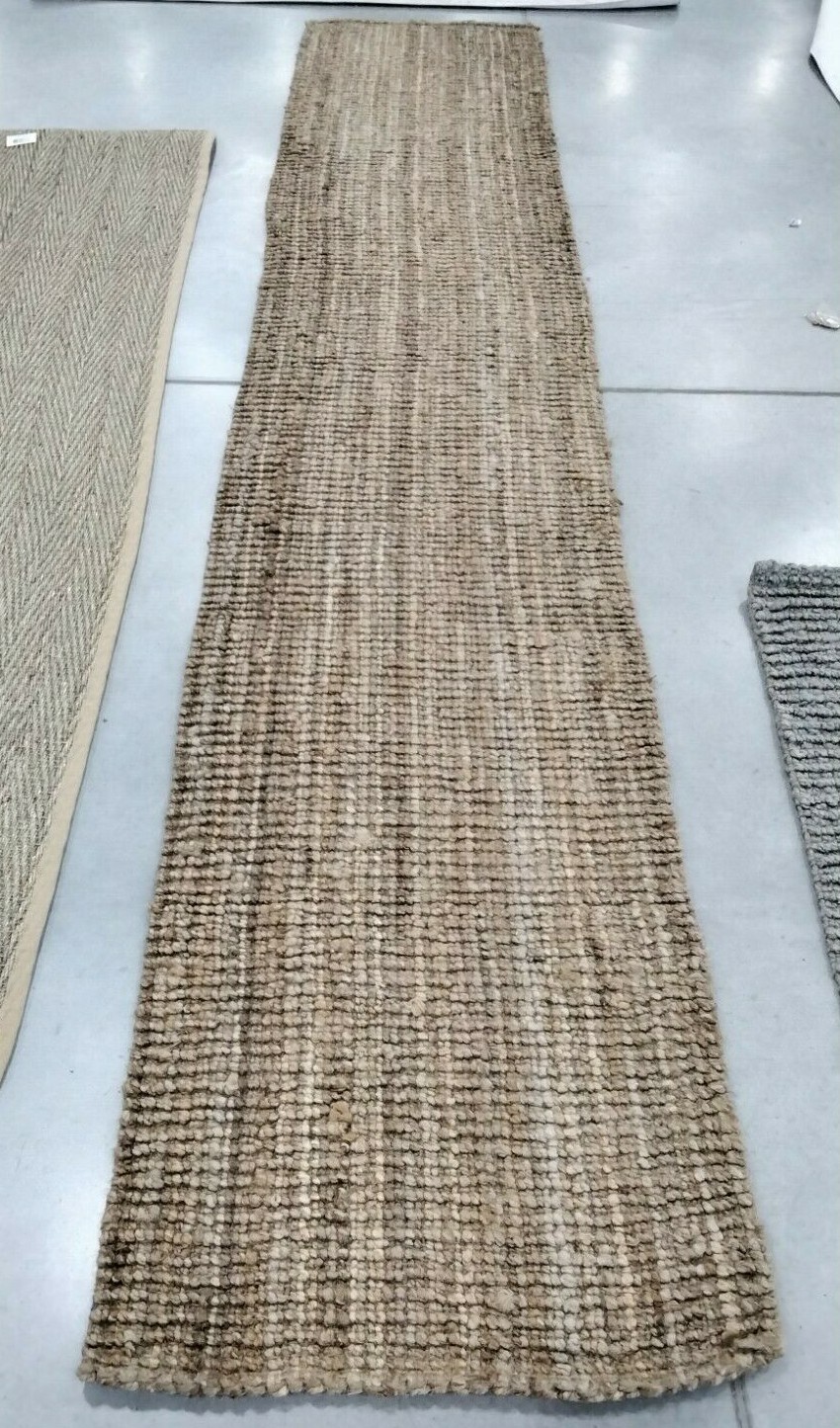 NATURAL 2′-6″ X 14′ Pulled Threads Rug, Reduced Price 1172709637 NF447A-214