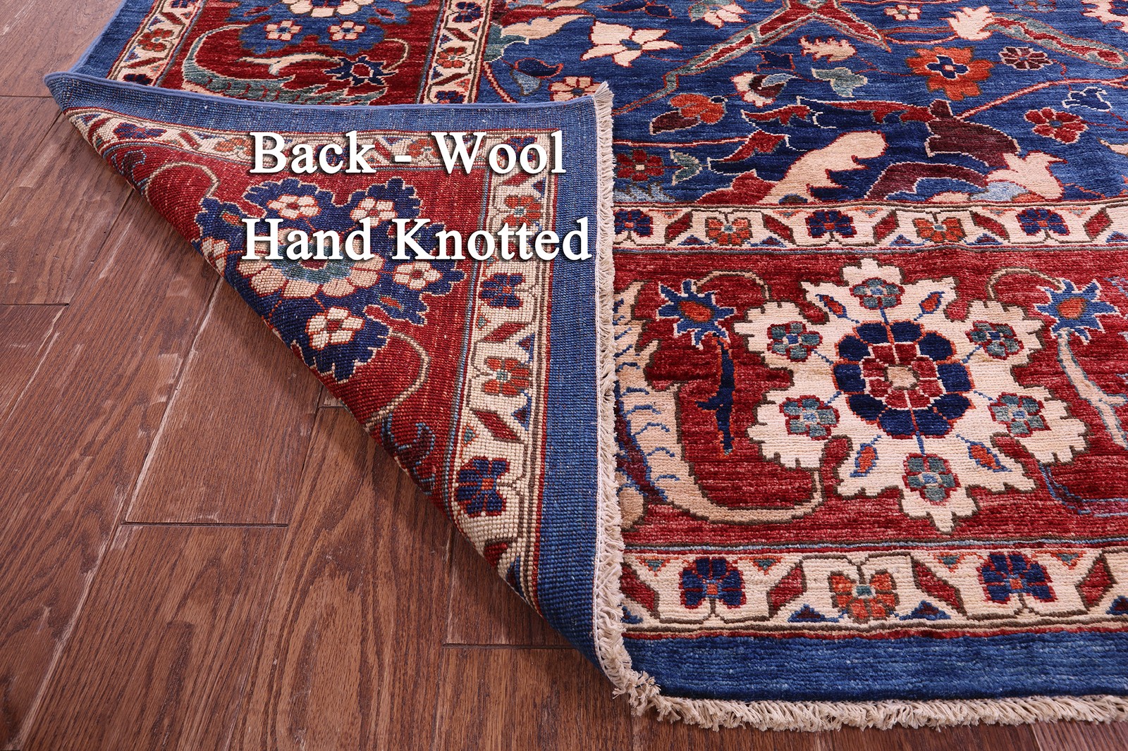Blue 9′ 11″ X 13′ 11″ Heriz Serapi Handmade Rug – Q22817
