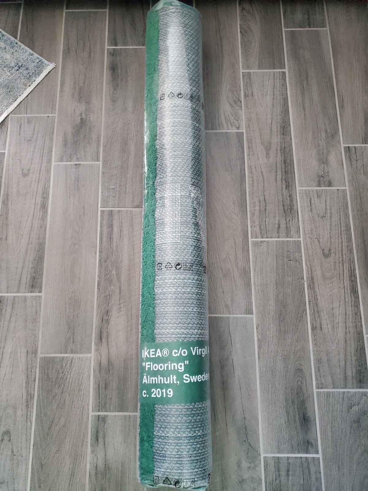 Virgil Abloh IKEA MARKERAD “WET GRASS” Rug 195x132cm Green Off-White NEW/Sealed
