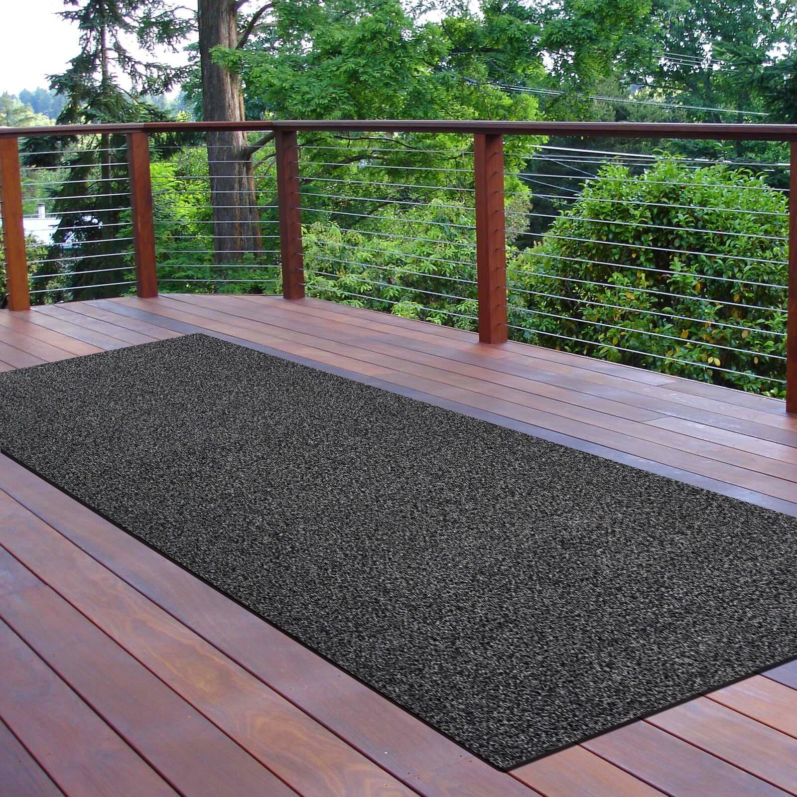 Outdoor Rug Waterproof Area Rugs Outdoor Patio Rug Carpet Entryway Mat Grey