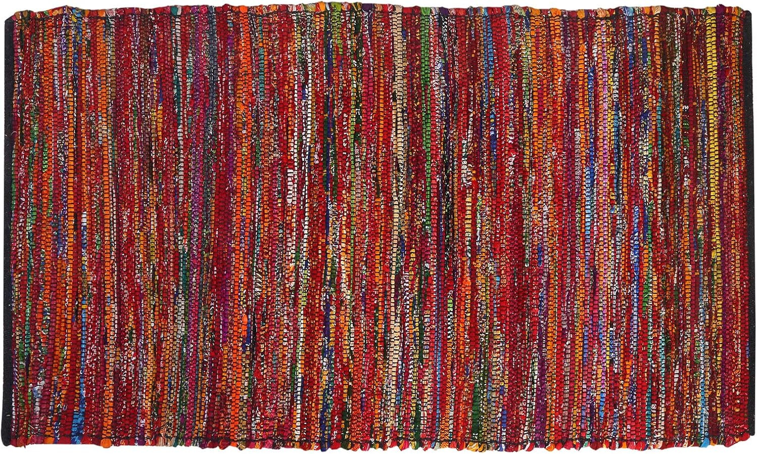 Cotton Multi Chindi Hand Woven Rugs 24X36 Inch Multi Color, Indoor/Outdoor, Livi