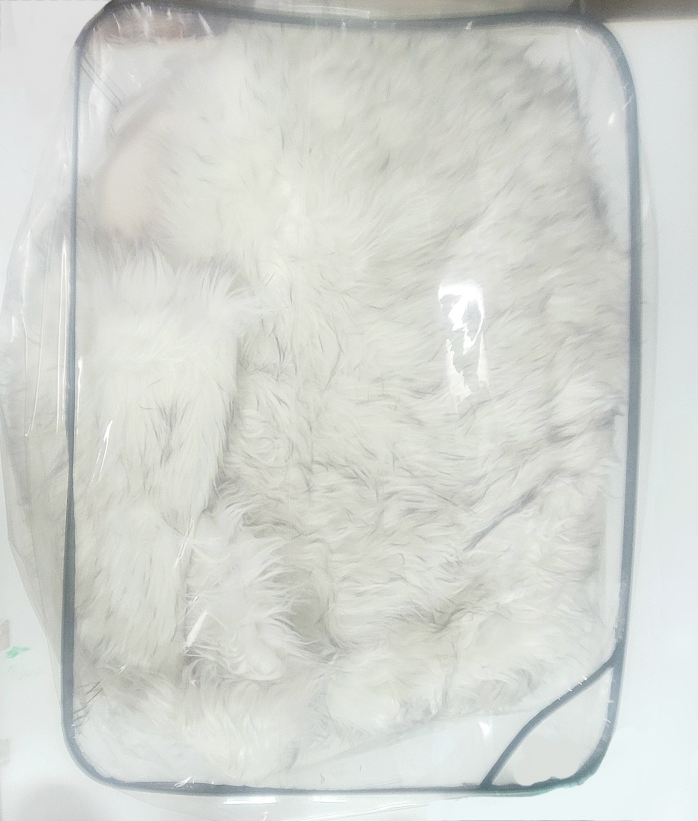 10′ x 14′ Faux Fur Area Rug White Grey Shaggy Carpet Room Mat Faux Suede Back