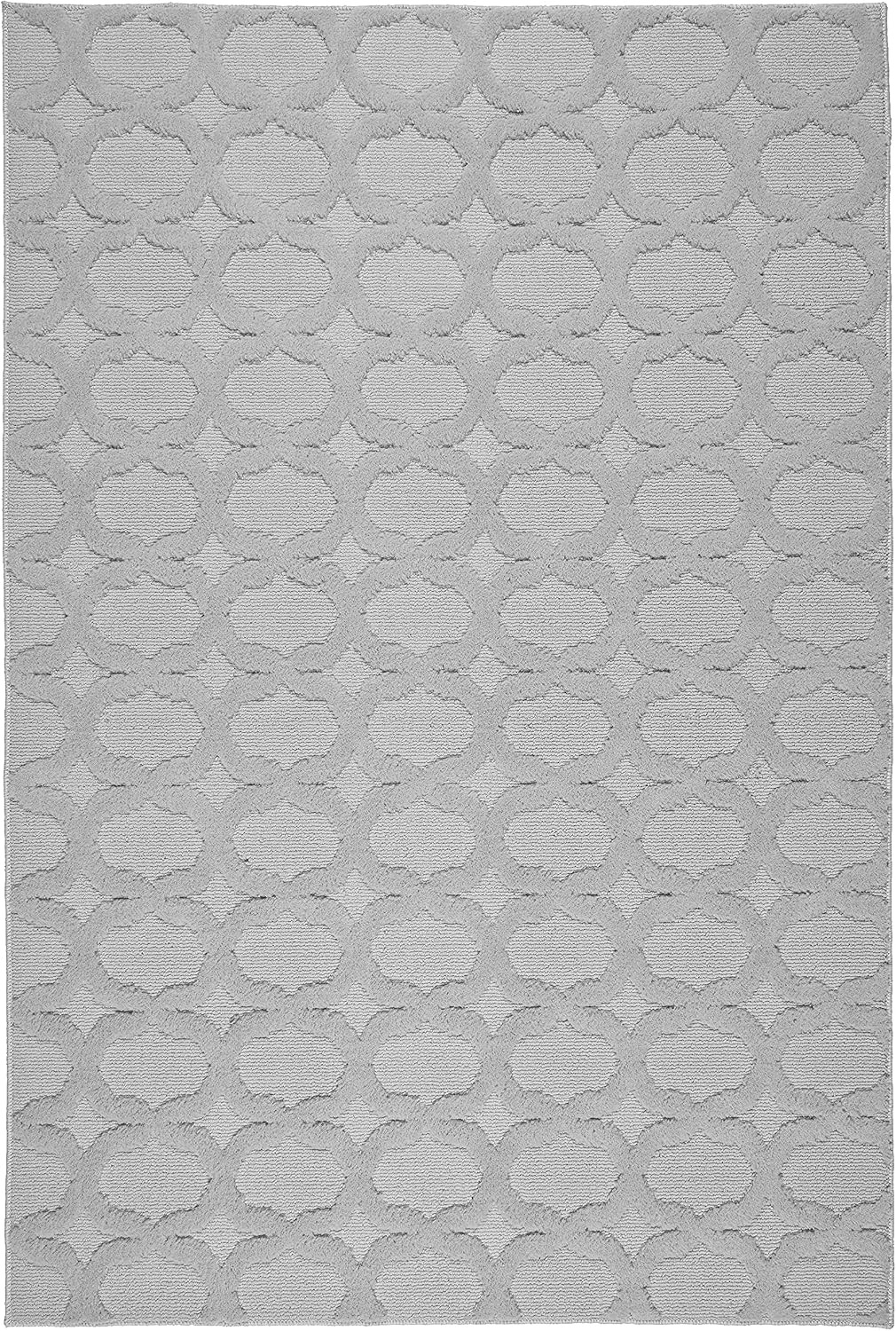 Sparta Non Slip Polypropylene 4 Ft. X 6 Ft. Silver Gray Area Rug- Ideal for Livi