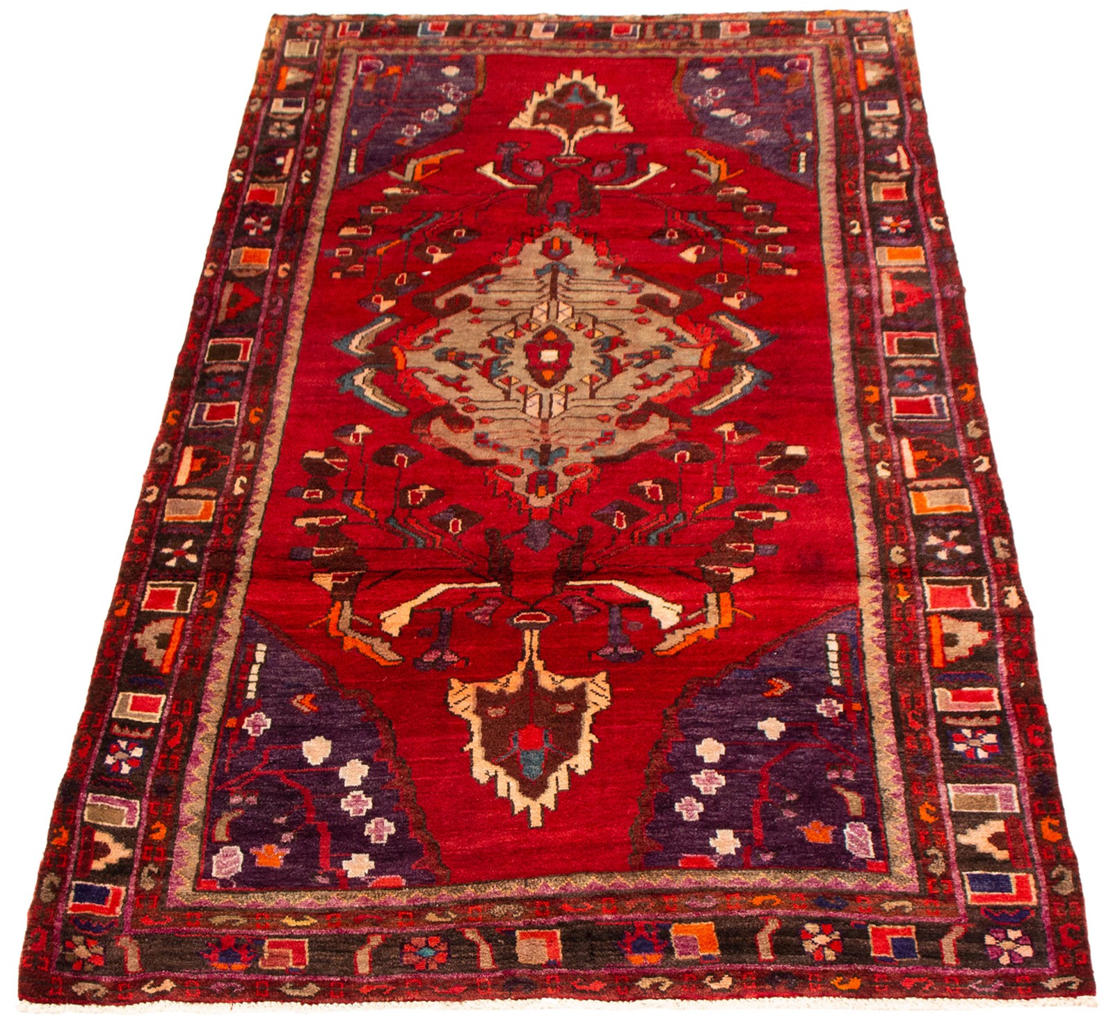 Vintage Traditional Hand-Knotted Area Rug 5’1″ x 9’6″ Oriental Wool Carpet