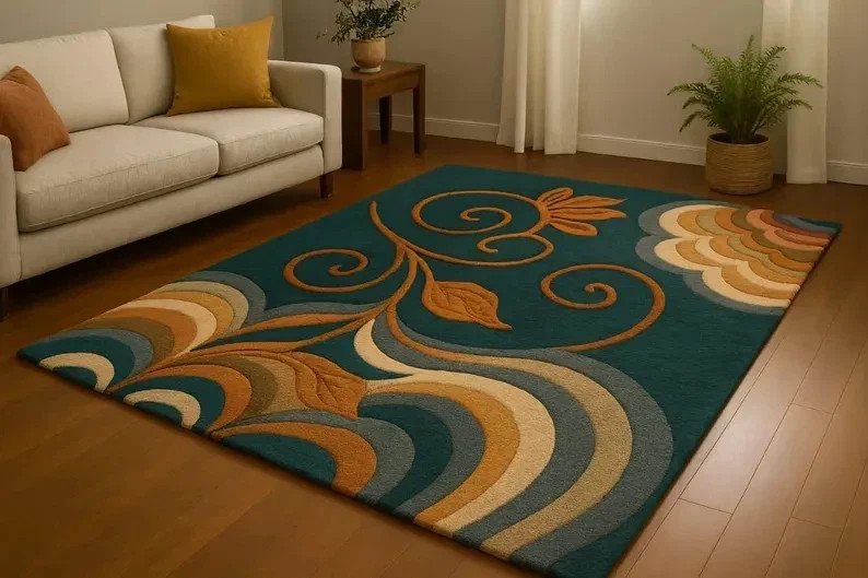 Modern Abstract multi colour Area Rug Soft Carpet Non-Slip Floor Mat