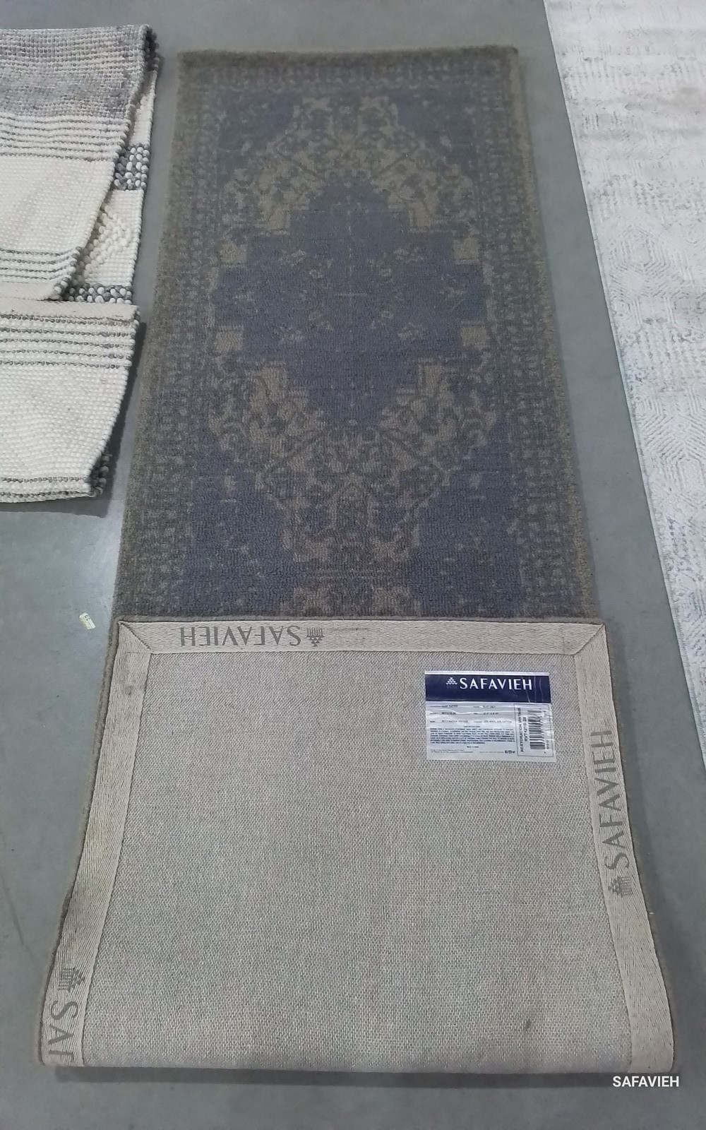 BLUE / GREY 2′-3″ x 8′-0″ Back Stain Rug, Reduced Price 1172801508 RVT421B-28