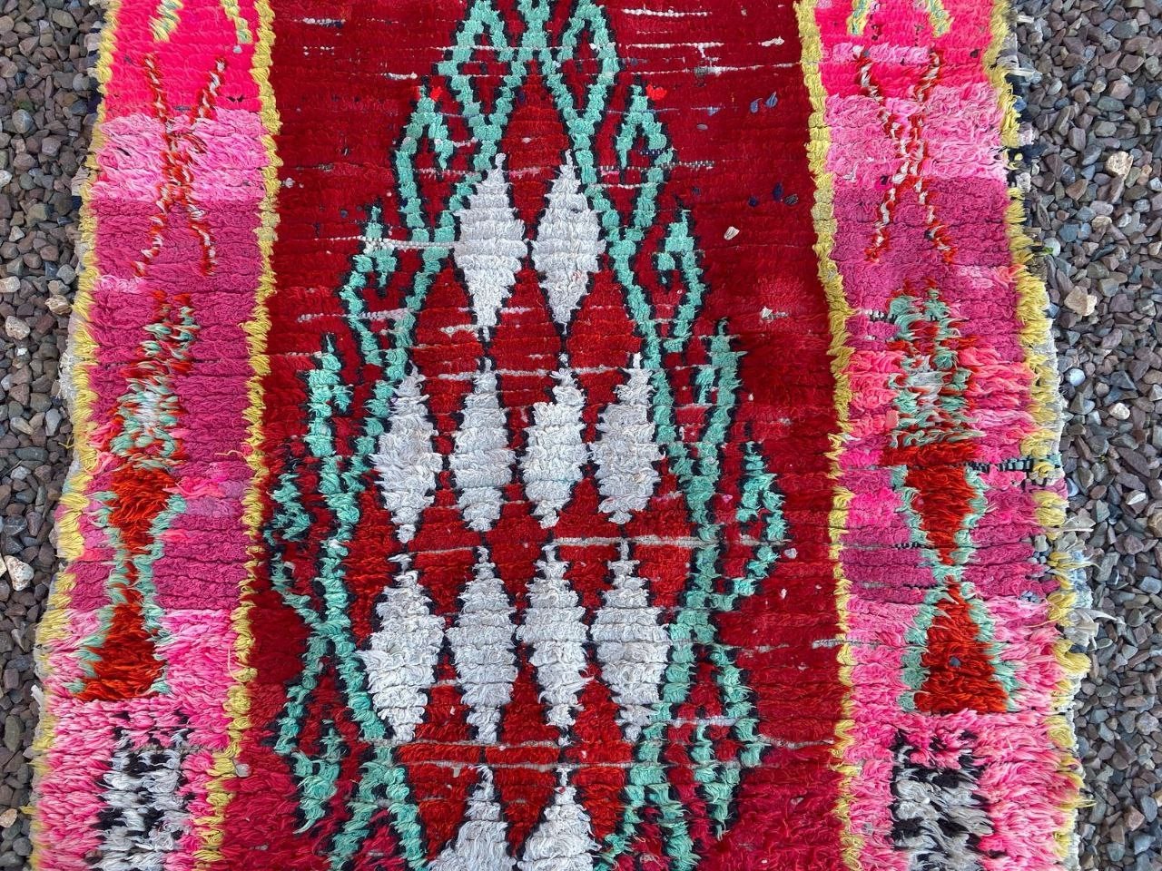 2’7×7’5 ft Moroccan Handmade Cotton Rug Unique Shaggy Berber Bedroom Vintage Rug
