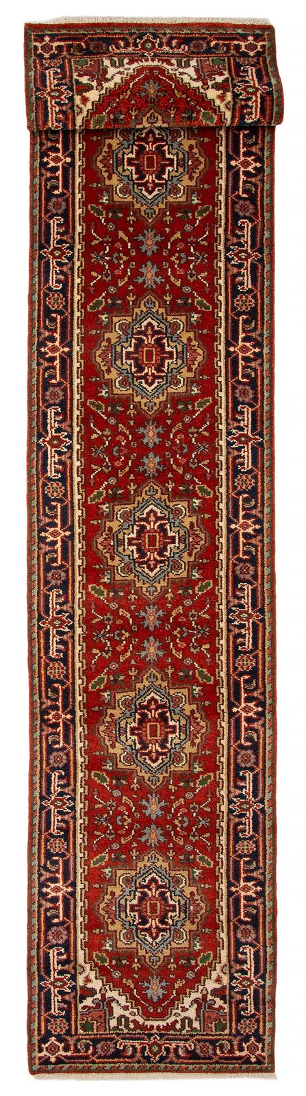 Vintage Hand-knotted Runner Rug 2’5″ x 17’9″ Traditional Oriental Wool Carpet